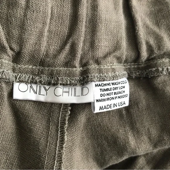 Linen Green and Brown Wide Leg Pants - Picture 9 of 16